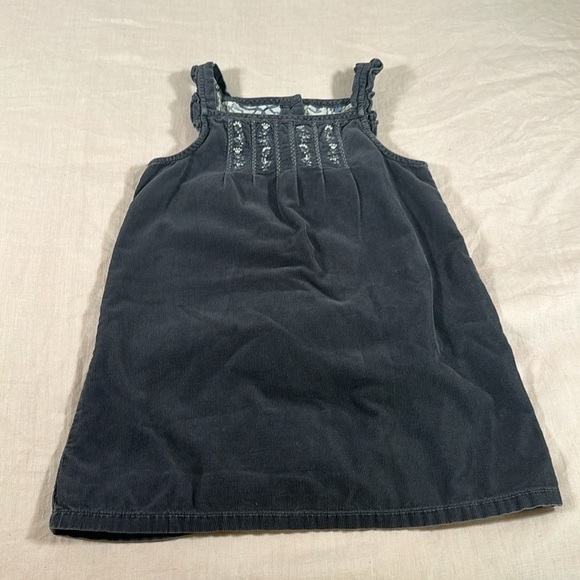 Janie & Jack Purple Blue Floral Embroidered Corduroy Jumper Dress size 2T - Picture 1 of 13